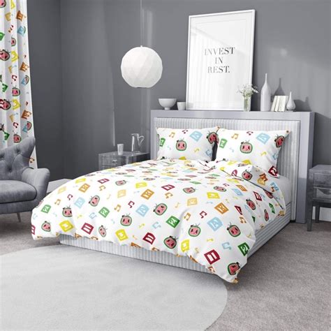 Cocomelon 3in1 Kids design Bedsheet Set ( fully garterized fitted sheer with 2 Pillow case ...