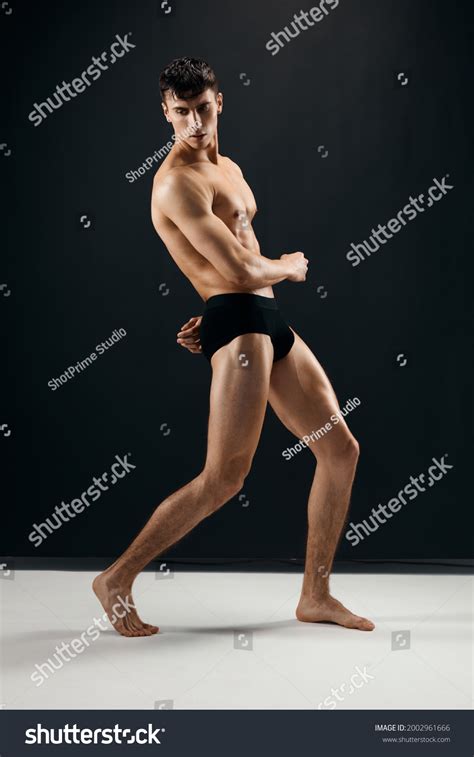 Man Muscular Naked Body Black Panties Stock Photo Shutterstock