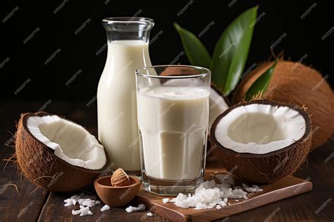 Premium Photo | Coconut Milk on White