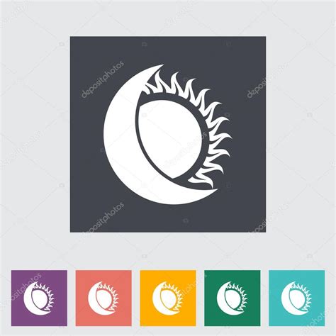 Solar Eclipse Single Flat Icon Stock Vector Leshkasmok 28933403