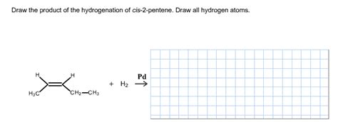 Solved Draw The Product Of The Hydrogenation Of Cis 2 Pen