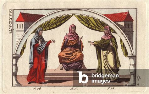 Image Of Anglo Saxon Women Wearing Tunic Veil Coat And Shoe With Open