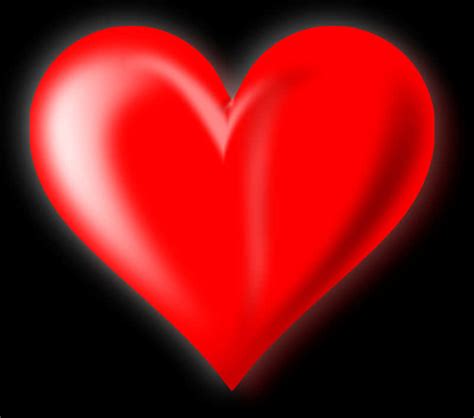 Download Glowing Red Heart Black Background