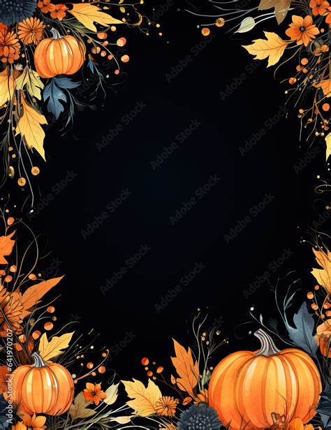 orange and black halloween border frame on plain white background Stock ...