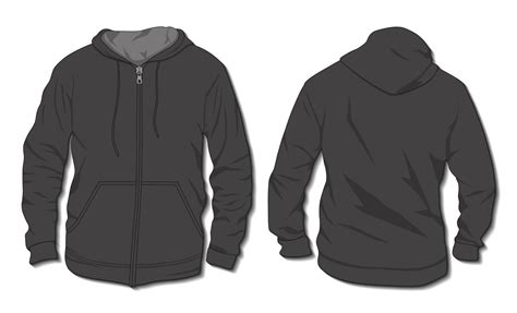 Hoodie jacket with zipper. Mockup template 5092284 Vector Art at Vecteezy