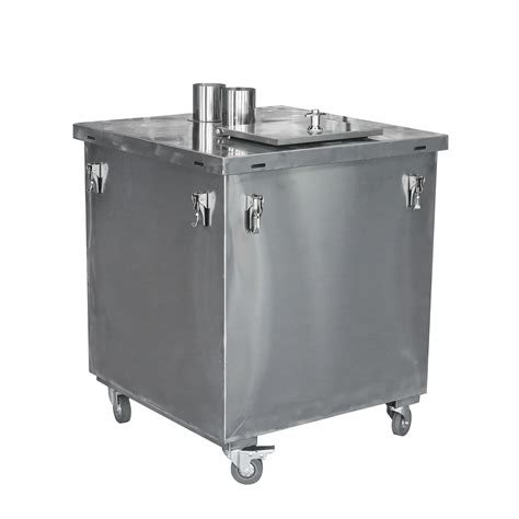 Square Stainless Steel Powder Hopper Container For Powder Spraying