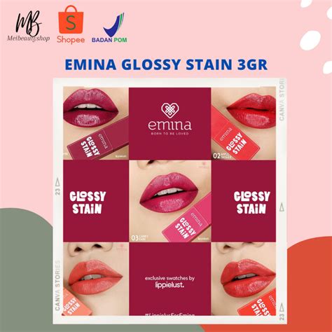 Jual Emina Glossy Stain G Melty Gel Lip Tint Glossy Finish Tahan