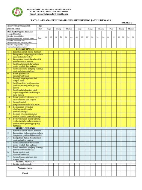 Formulir Form Tatalaksana Resiko Jatuh Dewasa Pdf