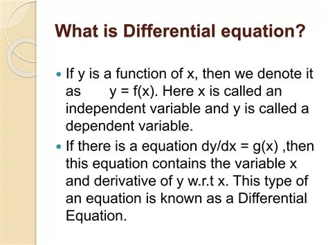 Differential Equations Of First Order Ppt