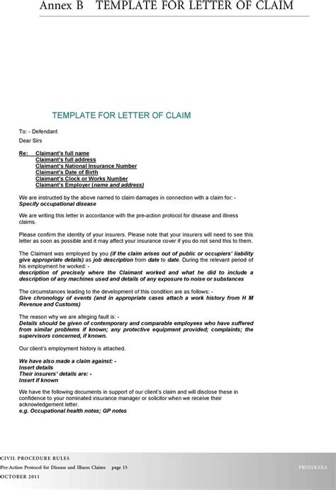 Pre Action Protocol Letter Template Artofit