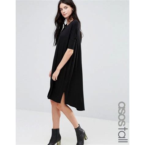 Asos Tall The Oversized T Shirt Dress With Curved Hem 32 Liked On