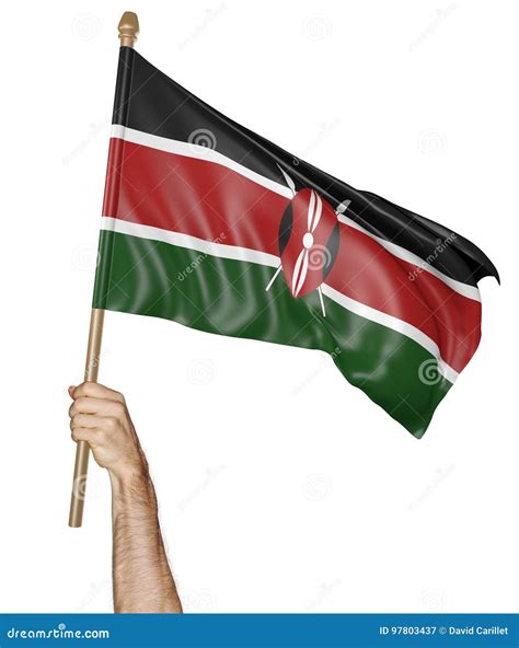 Hand Proudly Waving The National Flag Of Kenya Stock Image Image Of