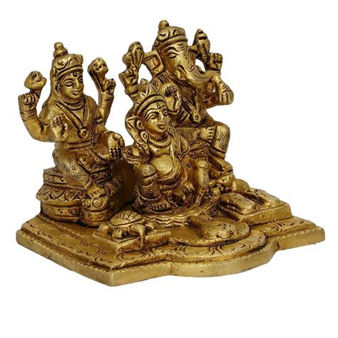 Eunoia Crafts Golden Lord Shiva Parivar Brass Handcrafted Showpiece At