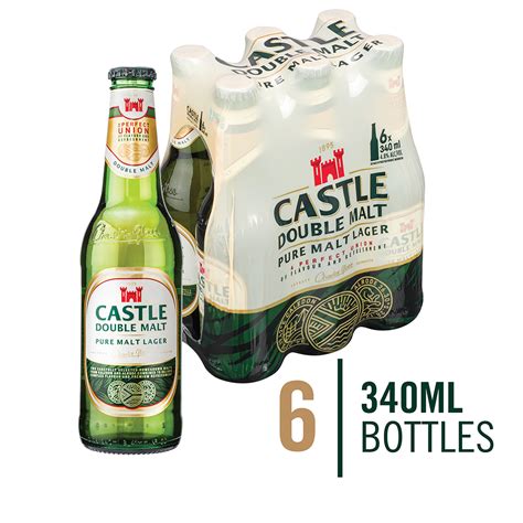 Castle Double Malt Premium Beer 6 x 340ml Bottle | Buy Online in South ...