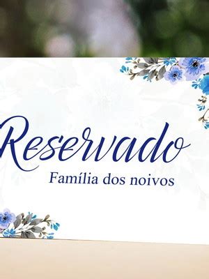 Placa De Reservado Compre Produtos Personalizados No Elo