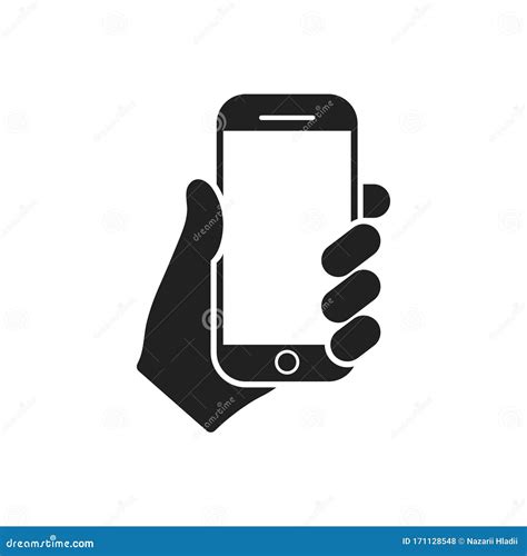 Icono De La Mano Del Teléfono Inteligente Diseño Plano Aislado