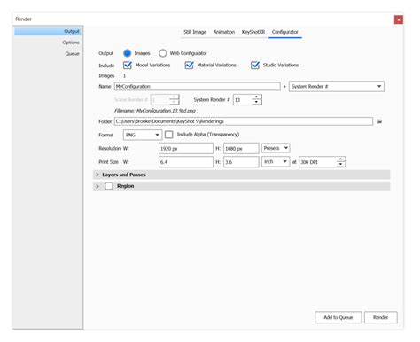 Configurator Output KeyShot 11 Manual