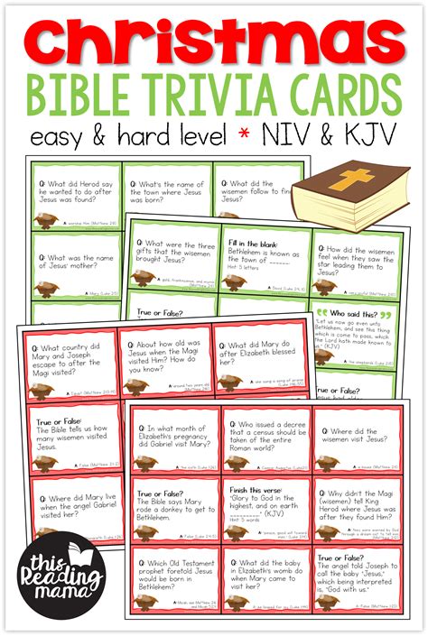 Christmas Bible Trivia Cards - This Reading Mama