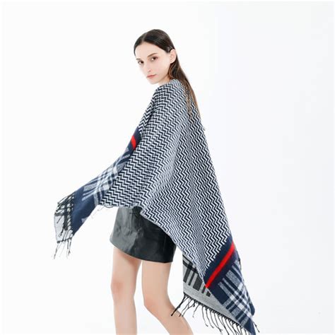 Yyun Se Oras Plaid Cashmere Ponchos Y Capes Invierno De Gran