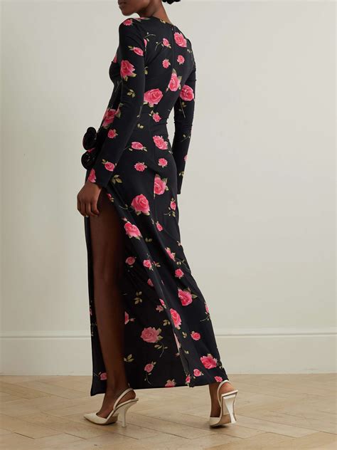 Magda Butrym Appliqu D Floral Print Stretch Jersey Gown Net A Porter