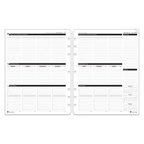 Planner Pads Loose Leaf Organizer Black Ink Style Executive Size