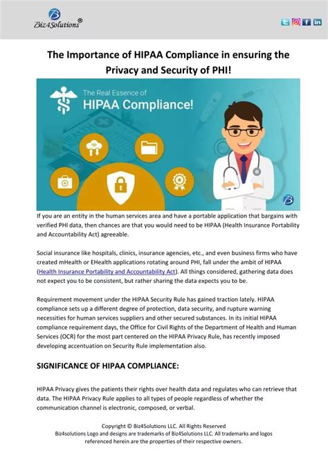 Ppt The Importance Of Hipaa Compliance In Ensuring The Privacy And