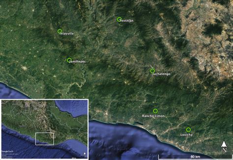 Map of southwestern Oaxaca, MX showing sampling localities of D ...