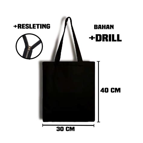 Jual Tas Totebag Resleting Tote Bag Polos Tas Canvas Tas Bahu Premium