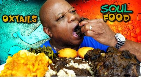 Soul Food Mukbang Oxtails Collard Greens Yams And More Youtube