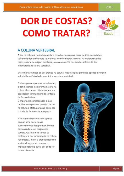 Pdf Guia Sobre Dores De Costas Inflamat Rias E Mec Nicas E At O