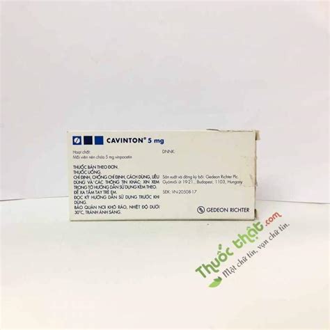 Thuốc Cavinton 5 Mg Điều Trị Rối Loạn Tuần Hoàn Não