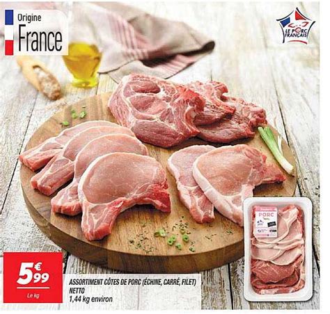 Promo Assortiment Côtes De Porc échine Carré Filet Netto chez Netto