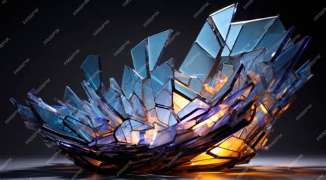 Premium AI Image | broken glass art