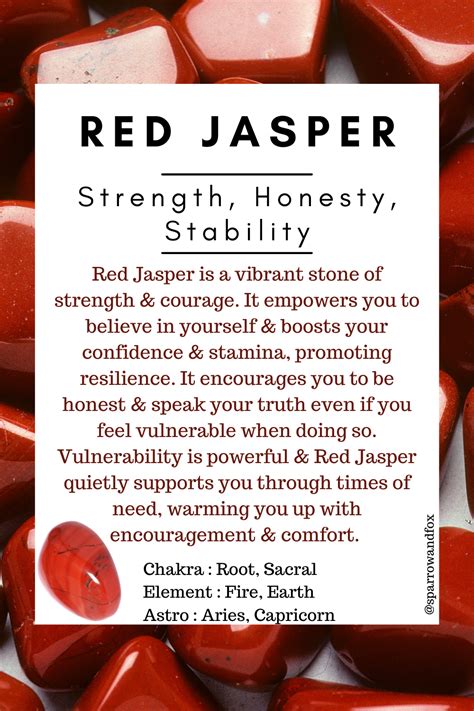 Red Jasper In 2023 Crystal Healing Stones Crystal Healing Chart