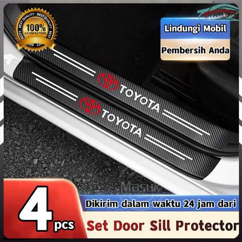 Jual 4 Pcs Stiker Pelindung Pintu Mobil 3D Door Sill Plate Guard Toyota