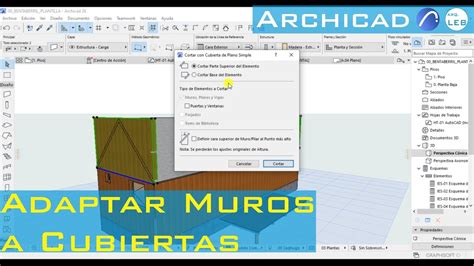 Cortar Muros Con La Cubierta En Archicad Youtube