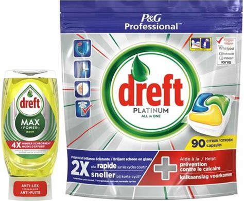 Dreft Max Power Afwasmiddel Lemon En Dreft Platinum Vaatwastabletten