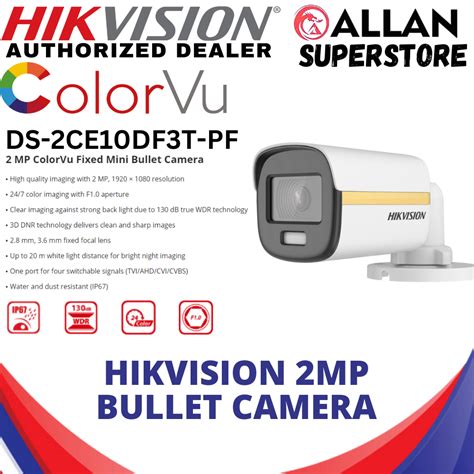 Hikvision DS 2CE10DF3T PF 2 MP ColorVu Fixed Mini Bullet Camera