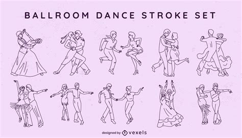 Ballroom Dance Styles Characters Set Vector Download