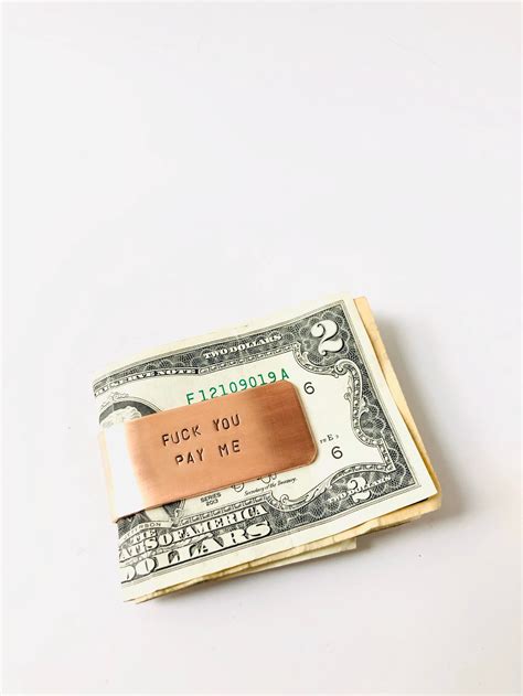 Fuck You Pay Me Money Clip Movie Buff Inspirational Money Holder Cash Clip Wallet Purse