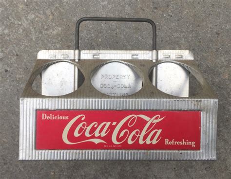 Vintage Coca Cola Aluminum Six Pack Soda Bottle Metal Carrier Case