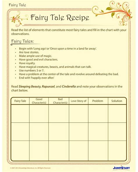 Fairy Tale Worksheet Printable Word Searches