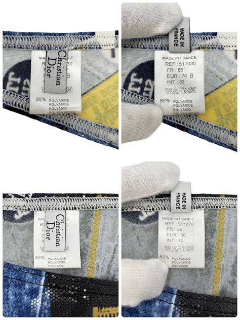 Christian Dior Vintage Logo Swimwear Bikini 38 Denim Gem