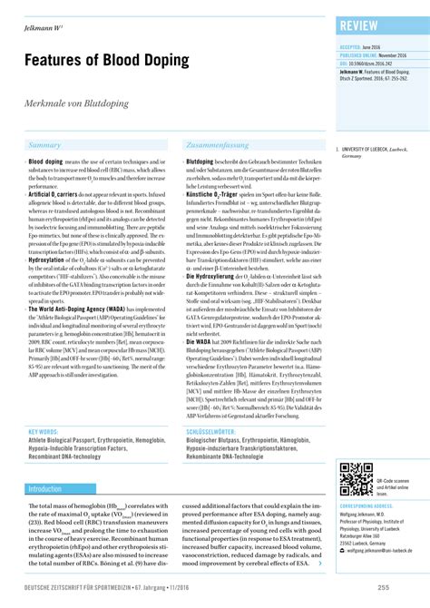 (PDF) Features of Blood Doping