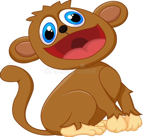 Cartoon Cute Monkey Sitting Stock Vector Illustration Of Character