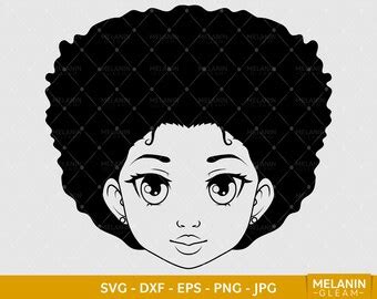 Afro Girl Peek Silhouette Digital Svg Dxf Eps Png Etsy