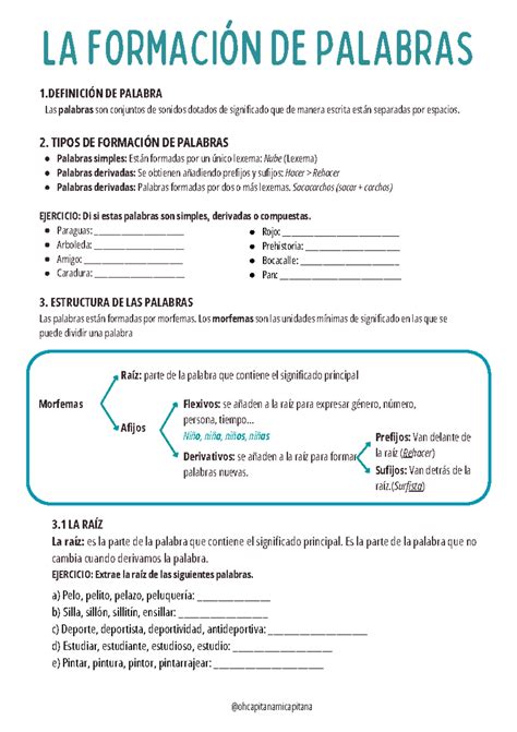 La formación de palabras - LA FORMACIÓN DE PALABRAS Palabras simples