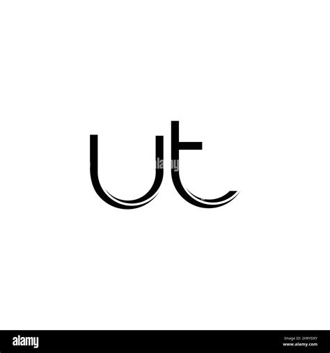 Ut Logo Monogram With Slice Rounded Modern Design Template Isolated On