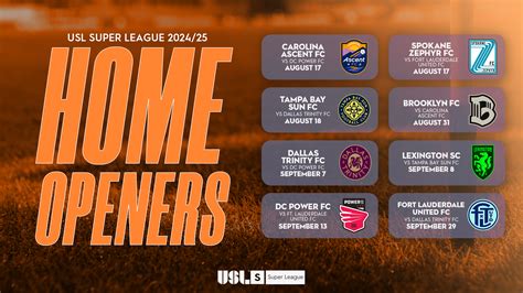 USL Super League Unveils Home Openers For Inaugural Season USL Super