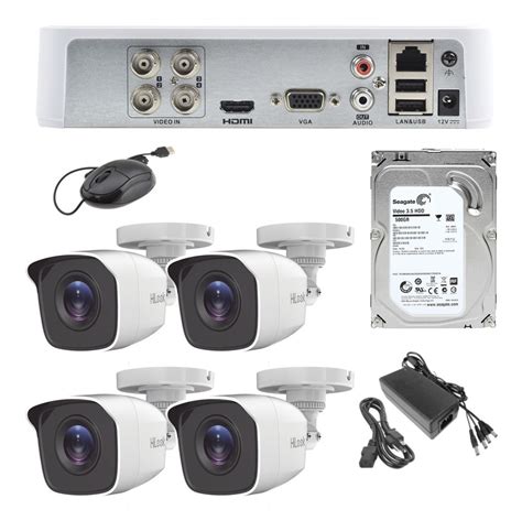 Kit Video Vigilancia 4 Cámaras Hd 720p 1mp Sin Baluns Sin Cables Hilook